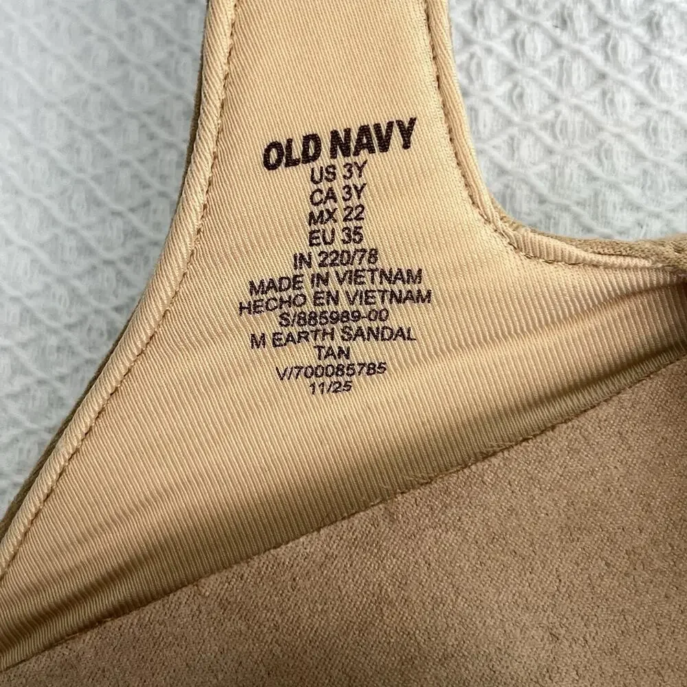 Old Navy Double Buckle Slide Sandals Tan Kids Size 3Y EU 35 NWT